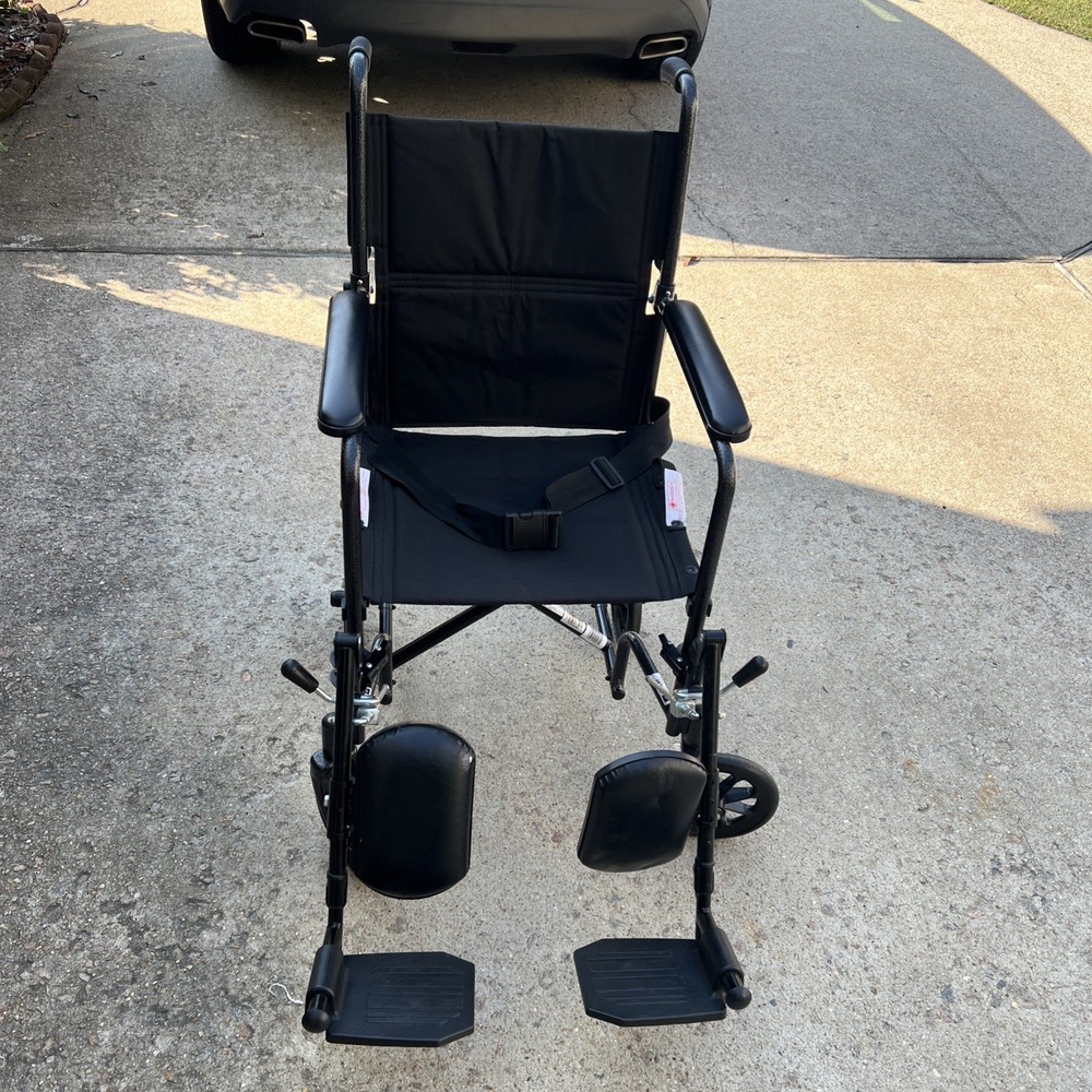 Medline Excel Steel Transport Chair.MDS808200B 250lbs. Black