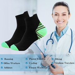5 Pairs Compression Socks Plantar Fasciitis Arch Ankle Running Support Men Women