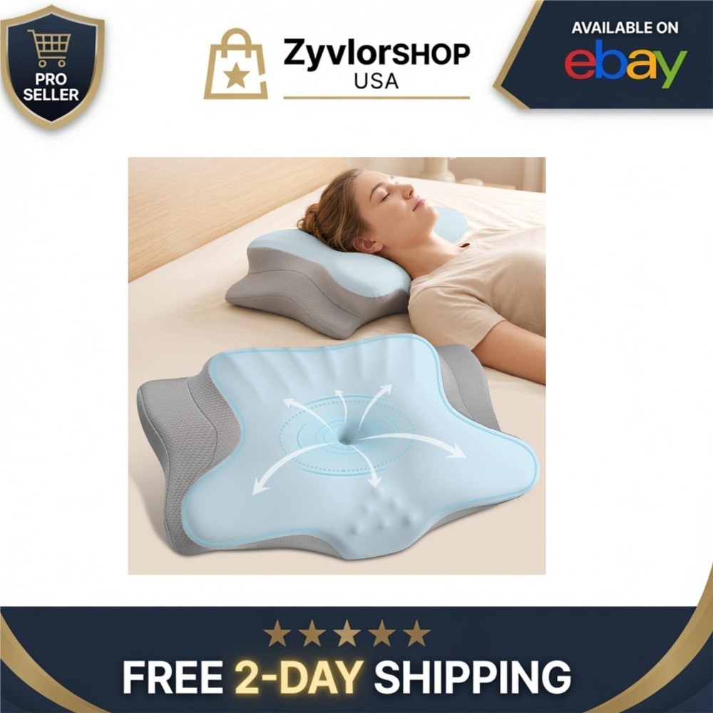 Ylekto Cervical Neck Pillow for Pain Relief – Ergonomic Memory Foam