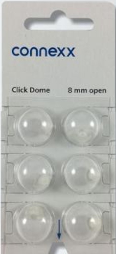 Signia 1 x 6 blister Connexx click domes 8 mm open white 10426014