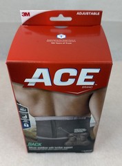 3M ACE Deluxe Back Stabilizer Lumbar Support Adjustable Back Brace Black.