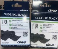 2x Drive Medical Walker Ski Glides for Use with All 1 Inch Folding Walkers-Black