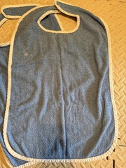 9 Adult Cotton Terry Bibs Reusable Washable Clothing Protectors Good Used Cond.