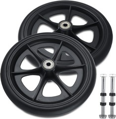 2 Pcs Walker Wheels Replacement 8 Inch Solid Wheelchair Front Wheels, Anti-Sl…