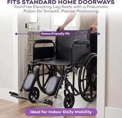 Heavy Duty Bariatric Wheelchair – 500Lb Capacity, Adjustable, Foldable, 22″ Seat