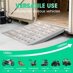 36″x24″ Shed Ramp Slivery Loading Ramp 900LB Alloy Loading Dock Ramp for Garages