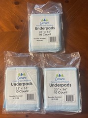 Secure Personal Care Underpads 23″ X 36″ Lot Of 3 PACKS =30 Pads Sealed