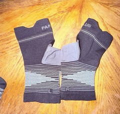 3PR PAPLUS & FC Compression Socks XL L/XL Black Open Toe & Patterned New Travel
