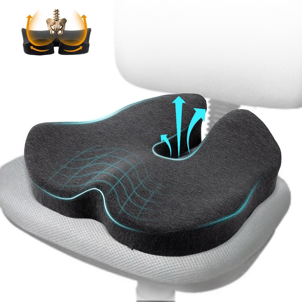 DAPOTUGI X Large Memory Foam Seat Cushion for Office Chair,for Back Support, …