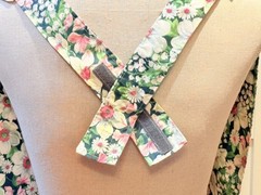 Handmade Adult Bib Clothing Protector Floral Design Hook and Loop Closure