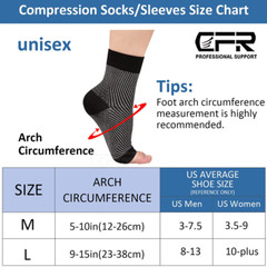Copper Sleeve Compression Socks Plantar Fasciitis Foot Arch Ankle Support Brace