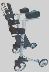 OasisSpace upright silver black walker With Seat