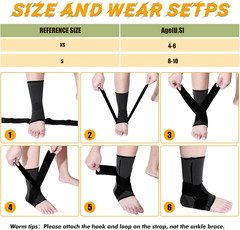 1 Pair Ankle Brace for Kids Compression Ankle Sleeves Adjustable Foot Support Br