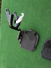 New Rampoly Wheelchair Footrest/Footplate Hanger Assemblies Pair Black & Silver