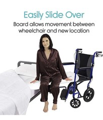 Wheelchair Transfer Board with 360° Rotating Seat, 400lb, 40.5″x12.5 W/ Bag