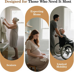 Wall-Mounted Folding Shower Seat, 15″ Space-Saving Chair for 400 lbs Capacity
