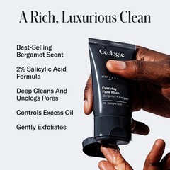 Geologie 2% Salicylic Acid Face Wash Bergamot Juniper Scent Acne Cleanser