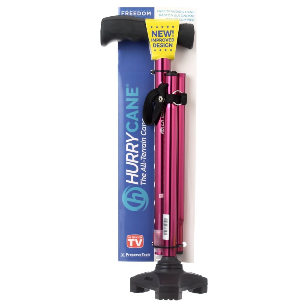 HurryCane Red Adjustable Walking Cane All Terrain Mobility Aid-FREE SHIPPING