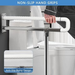 Sturdy Toilet Grab Bar 29.5 Inch Anti Slip Handicap Grab Bar Wall to Floor Sa…