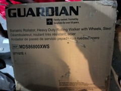 Medline MDS86800XWS Bariatric Steel Rollator Walker 500lb Padded Seat Burgundy