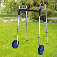 Top Glides 8″ Off-Road Walker Wheel Kits with Flexfit Universal Ski Glides (Blue