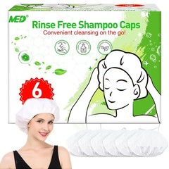 Shampoo Caps No Rinse Waterless Hair Washing Shower Caps 6 Packs Elderly Women