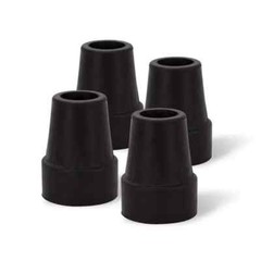 Reinforced Rubber Cane Tips, Black, 5/8″ Inch, Pack of 4 Counts