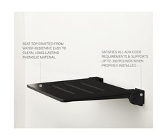 Seachrome SHAFSL-185155-PBS-S-MB Slimline Wall Mounted, Folding Shower Seat, …