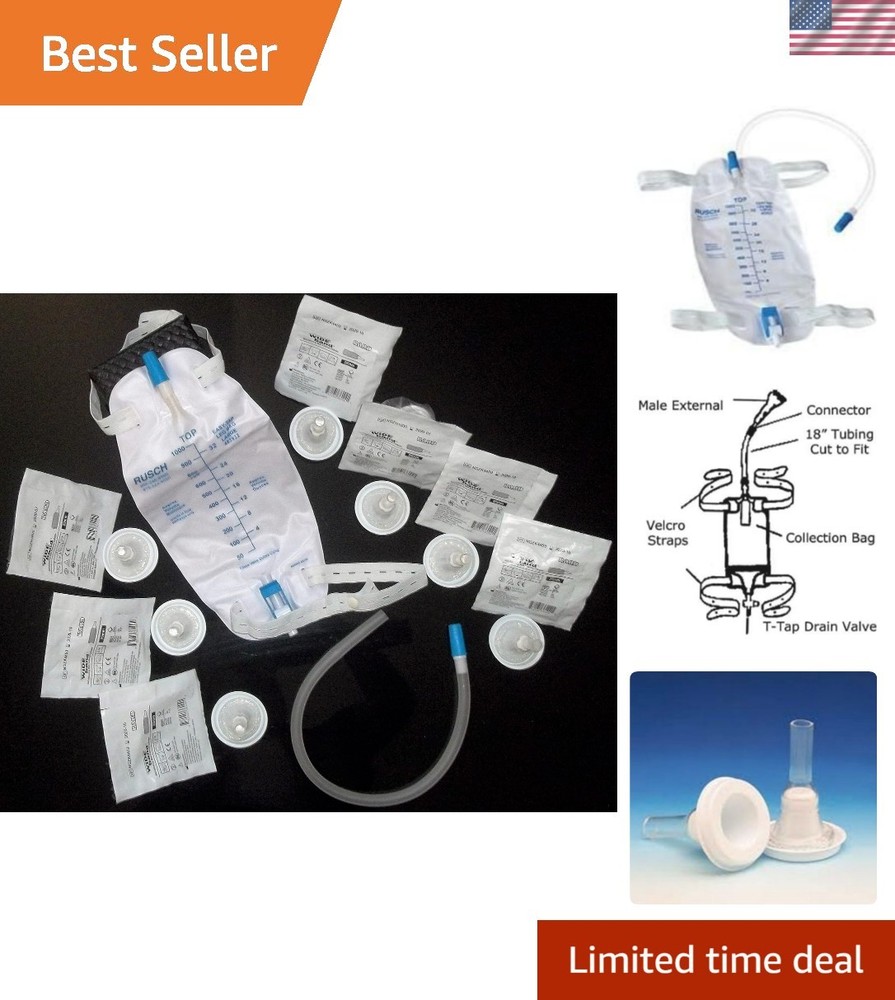 All-in-One Urinary Incontinence Kit – 7 Breathable Catheters & Leg Bag Included