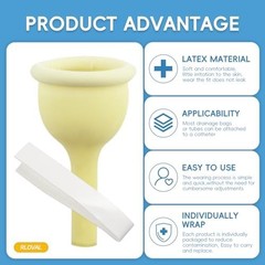 30 PCS Male External Catheter with Fixer Rubber,Latex Condom Material Individual