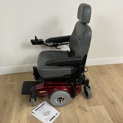 Pronto M51 Sure Step Red Power Wheelchair Joystick Adjustable Footrests