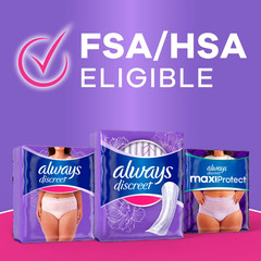 2 Pack Always Discreet Incontinence Pads for Women Extra Heavy Absorbency Long 4