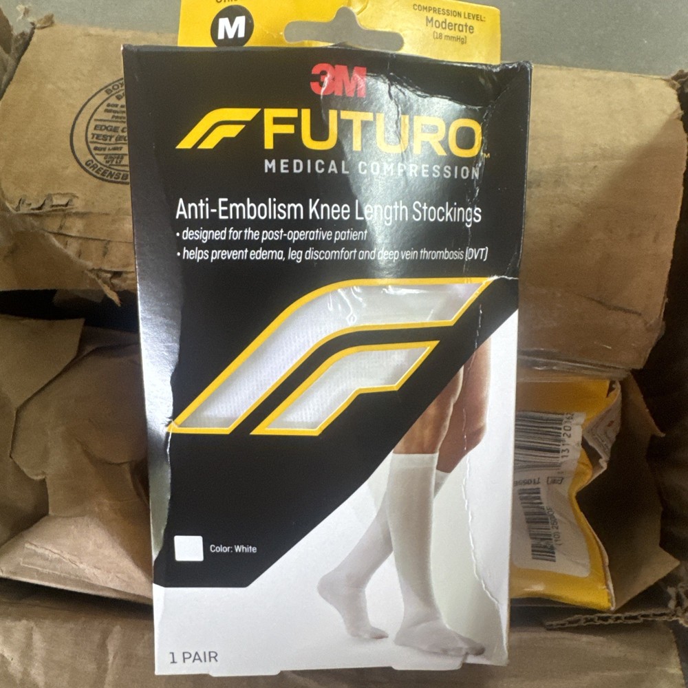 3m FUTURO Medical Compression Knee Length Stockings Medium (12 Pairs) Ugly Box