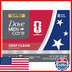 Dove Men + Dove Mens Bar Soap Deep Clean 8 Bars More Moisturizing