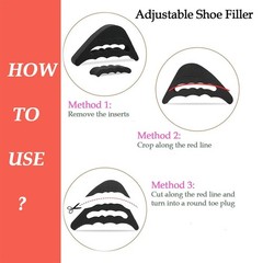 4 Pairs Adjustable Shoe Filler and 4 16 Piece Set, Black+khaki+beige