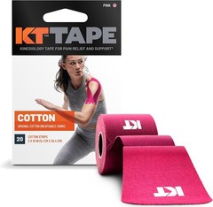 Cotton Kinesiology Tape: 20 Precut Strips, Hypoallergenic, Long-Lasting