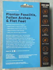Copper Compression Arch Supports Sleeves 1 Pair One Size Unisex NEW