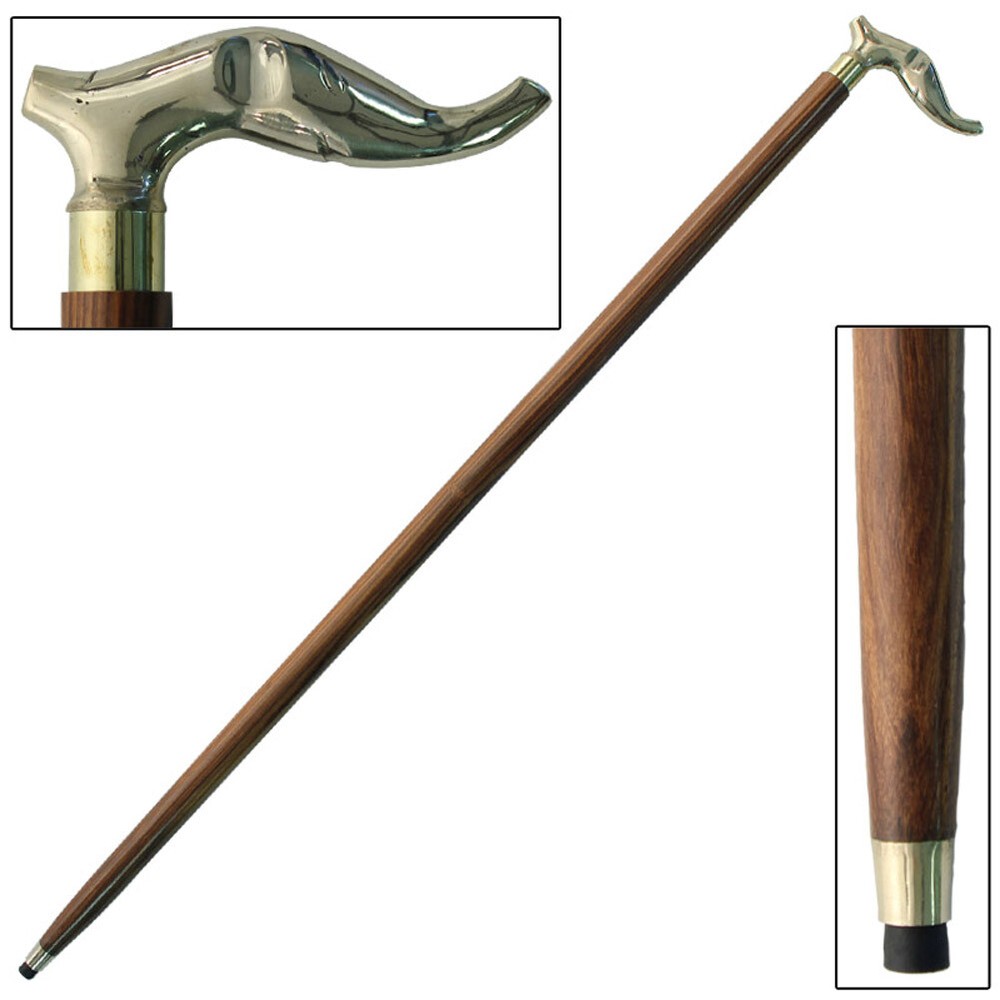 Sheesham Wood Walking Cane | Brass Elephant Head Grip Gentlemen’s Mobility Stick