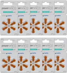 60 Powerone size 312 Hearing Aid Batteries, Made Germany, 60 Batteries Exp 2029