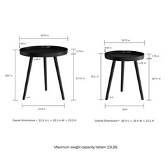 Nesting – Set Of 2 Round End For Living Room Bedroom Or – Set