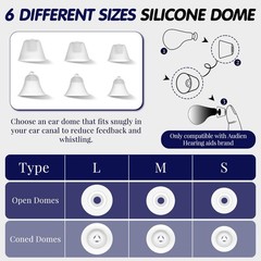 Hearing Amplifier Accessories Kit – 32 Pcs, Silicone Domes, Cleaning Tools & Cas