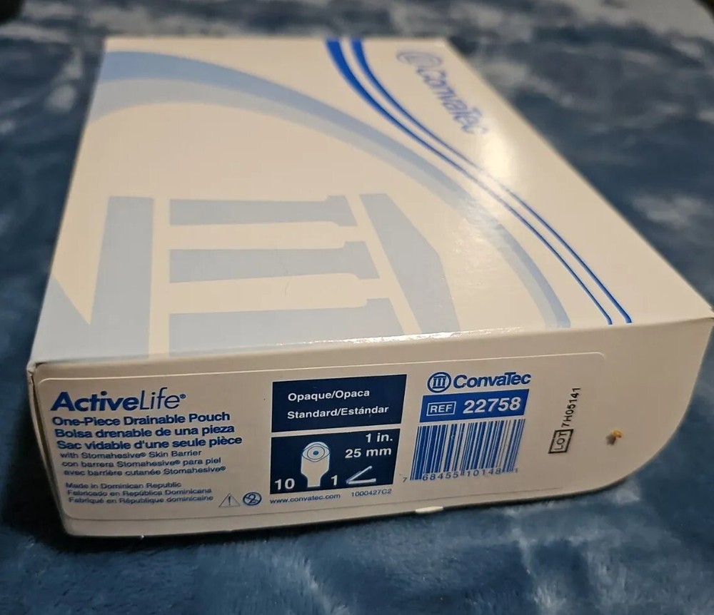 ConvaTec #22758 ActiveLife Drainable Pouch, 1″ Pre Cut – box of 10