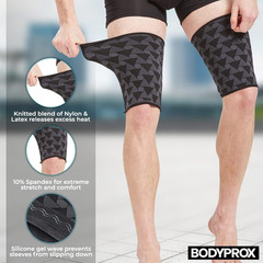 Thigh Compression Sleeves 1 Pair Hamstring Quad Support Men Women Anti-Slip (S)