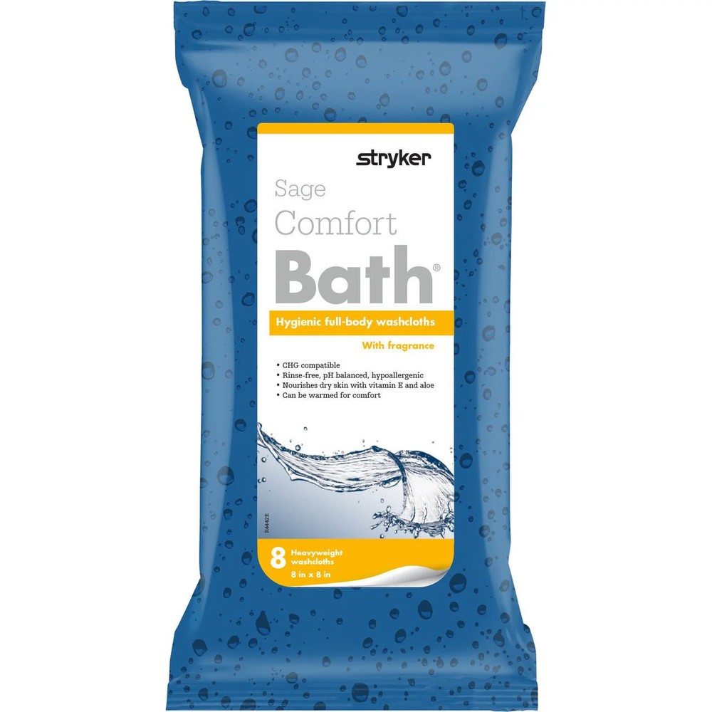 Stryker Sage Comfort Bath Full-Body Cleansing Washcloths, Heavyweight