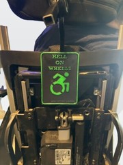 Glow-in-the-Dark „Hell on Wheels“ Wheelchair Accessory – Custom Design