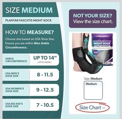 BraceAbility Plantar Fasciitis Night Splint Sock Soft Plantar Fascia Brace Sz M