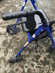 Medline Guardian MDS86850EBS Blue Walker w/ Polyurethane Padded Seat, Hand Brake