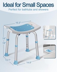 Shower Chair for Inside Shower, 400 lbs Adjustable Shower Stool with Suction …