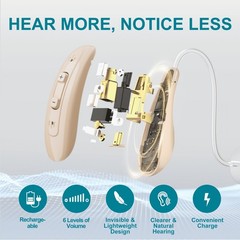 Equate Rechargeable Over-the-Counter Hearing Aids, Noise Reduction,