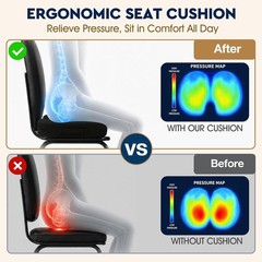 Deluxe Machine Washable Memory Foam Chair Pad for Ultimate Sitting Comfort